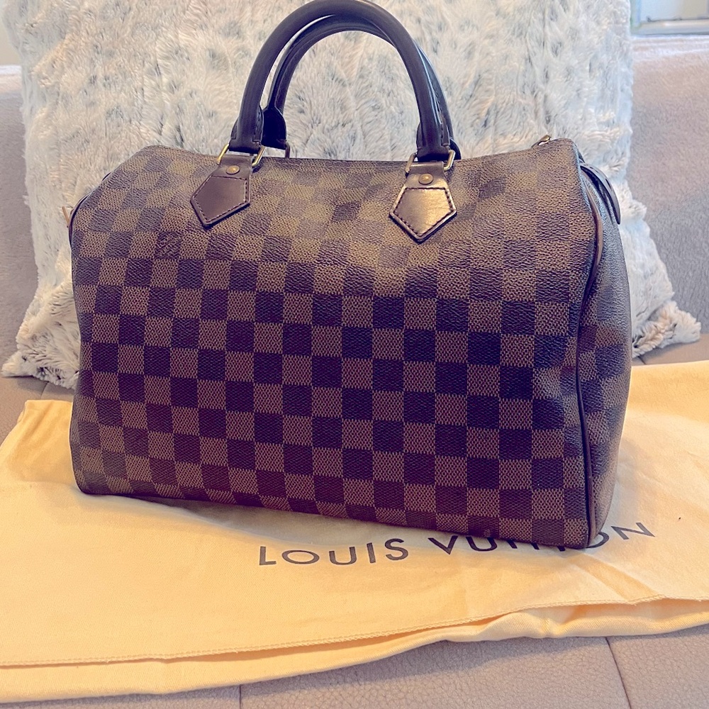 Louis Vuitton Damier Ebene Canvas Speedy 30 Bag